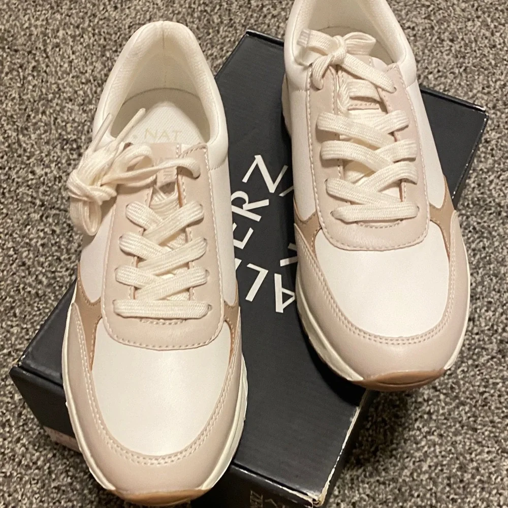 Naturalizer Cream and Tan Athletic Shoes